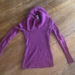 Candie's Vibrant Purple Cowl Neck Sweater